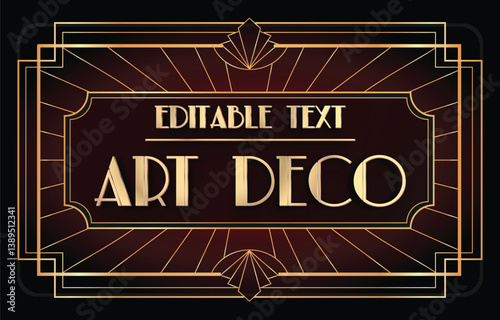 luxury art deco style font editable text