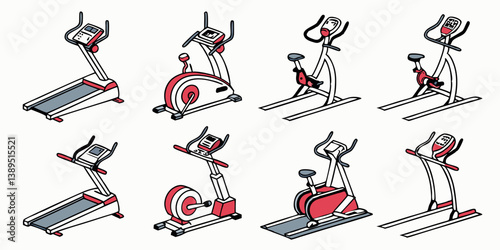 Isometric Vector Gym Equipment Treadmill Exercise Bike Elliptical Trainer Fitness Workout