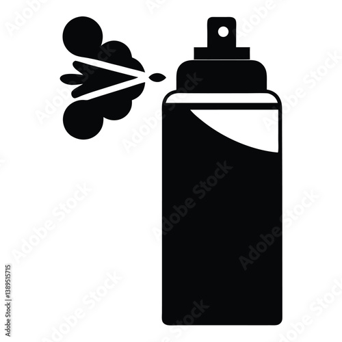 Spray Bottle Icon Simple Black and White Graphic