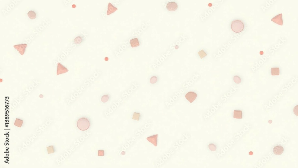 Geometric Pastel Shapes on White Canvas Geometric Pastel Shapes on White Canvas