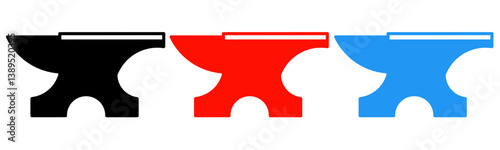 Anvil icon illustration set with colorful. Stock vector.
