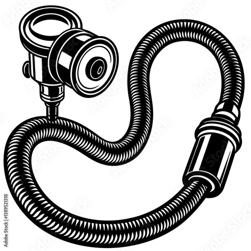 endoscope black color on white vector.