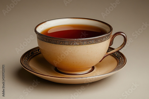 A cup of tea on a white bac...