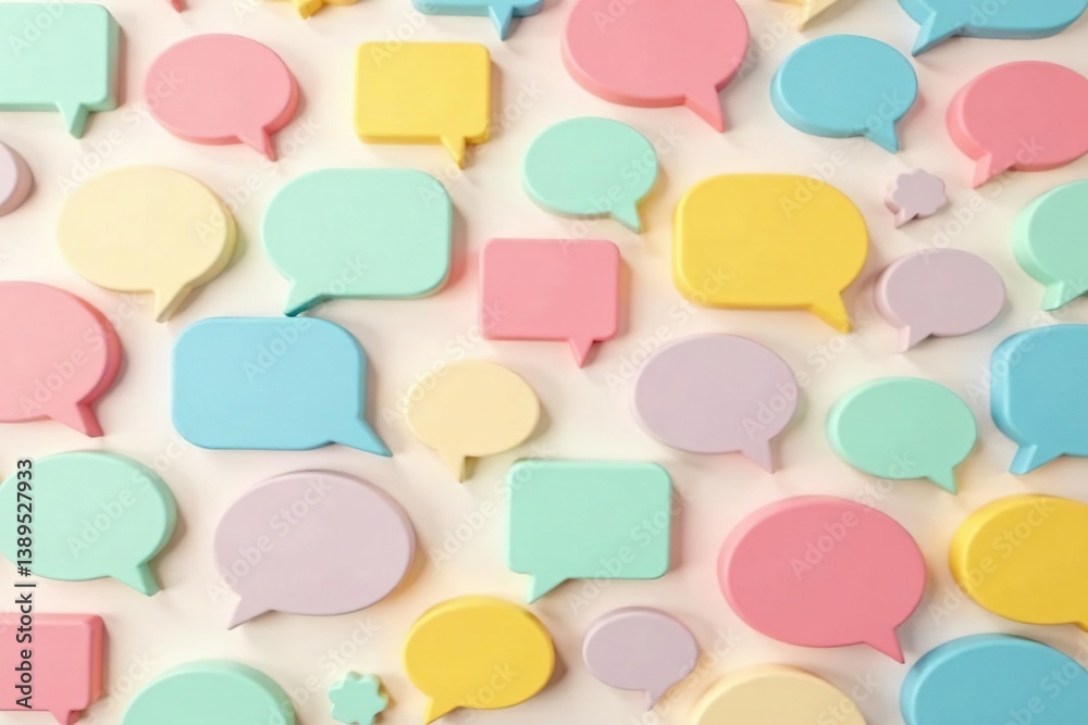 Obraz premium Pastel speech bubbles, seamless repeat pattern, communication, pattern