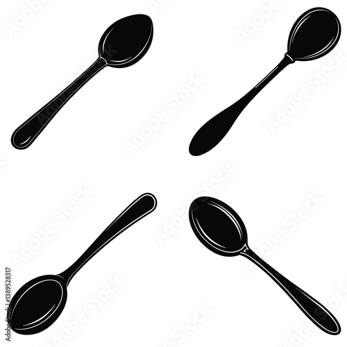 Spoon Vector Shilhouette Bundle Set Collection