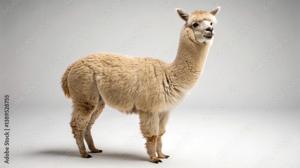 Obraz premium Alpaca on studio background 