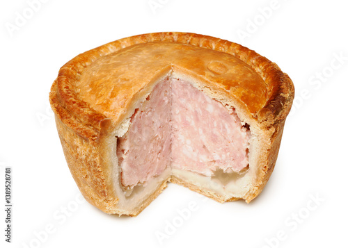 Pork Pie, close up. A traditional English meat pie