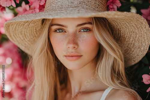 A stylish model posing with...