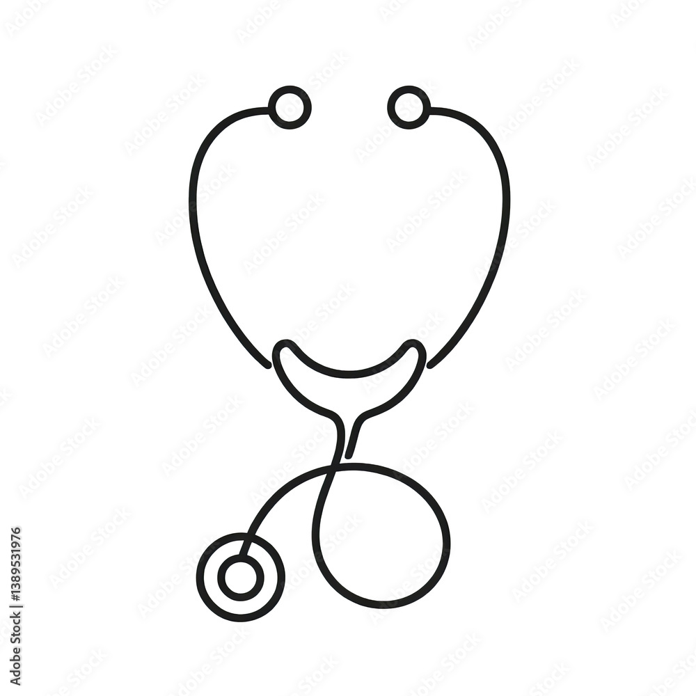 Simple one line drawing of stethoscope transparent background PNG image Simple one line drawing of stethoscope transparent background PNG image