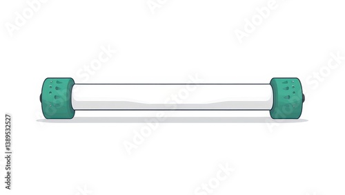Flat vector illustration of massage roller with labeled parts on white background
