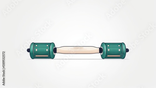 Flat illustration showing massage roller structure in clear vector format