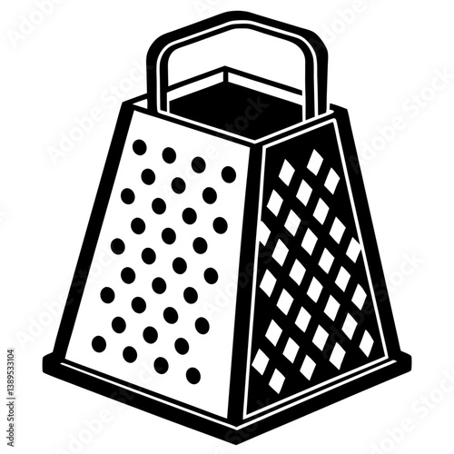 grater black color on white vector. 