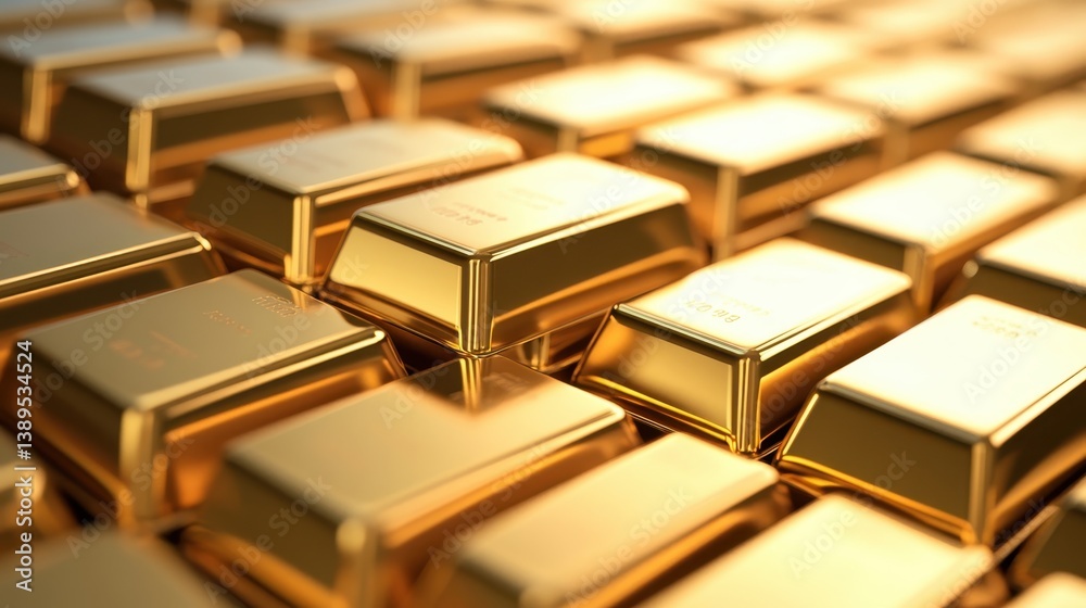 Stacked Gold Bars in Alternating Rows Isolated Background Stacked Gold Bars in Alternating Rows Isolated Background