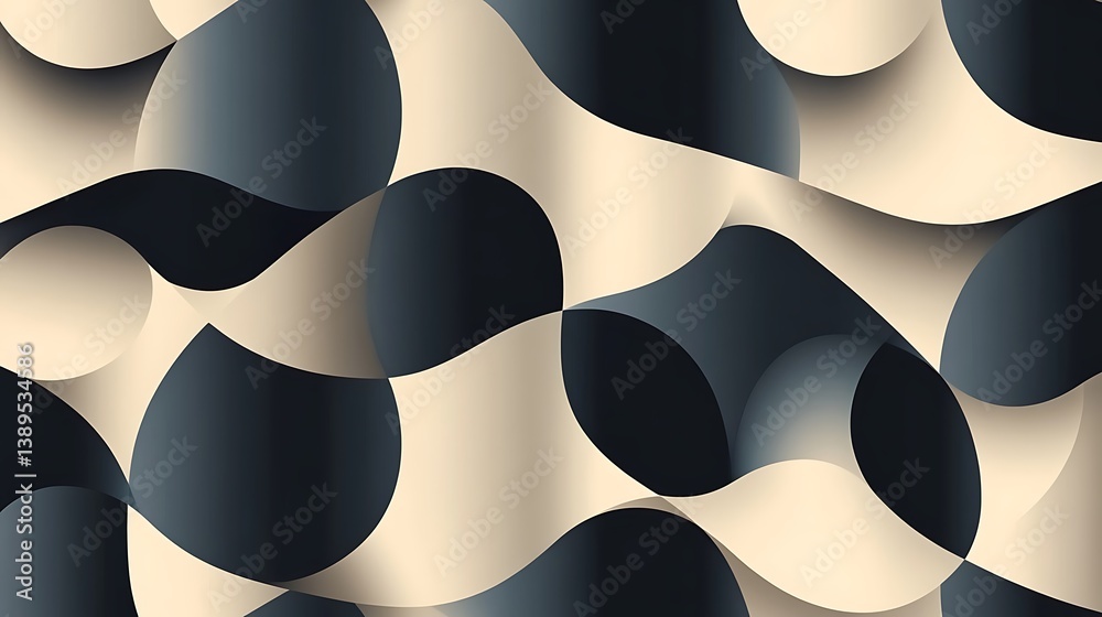 Obraz premium Abstract beige and dark gray wavy pattern.