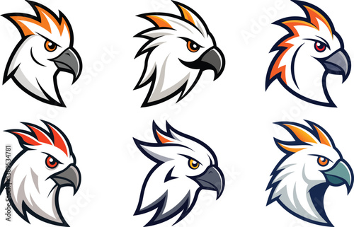 Cockatoo head mascot logo design vector