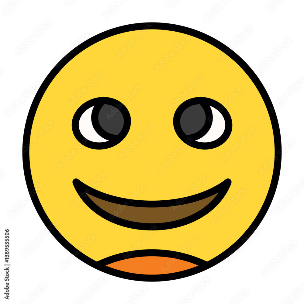Fototapeta premium Slightly Smiling Face Icon