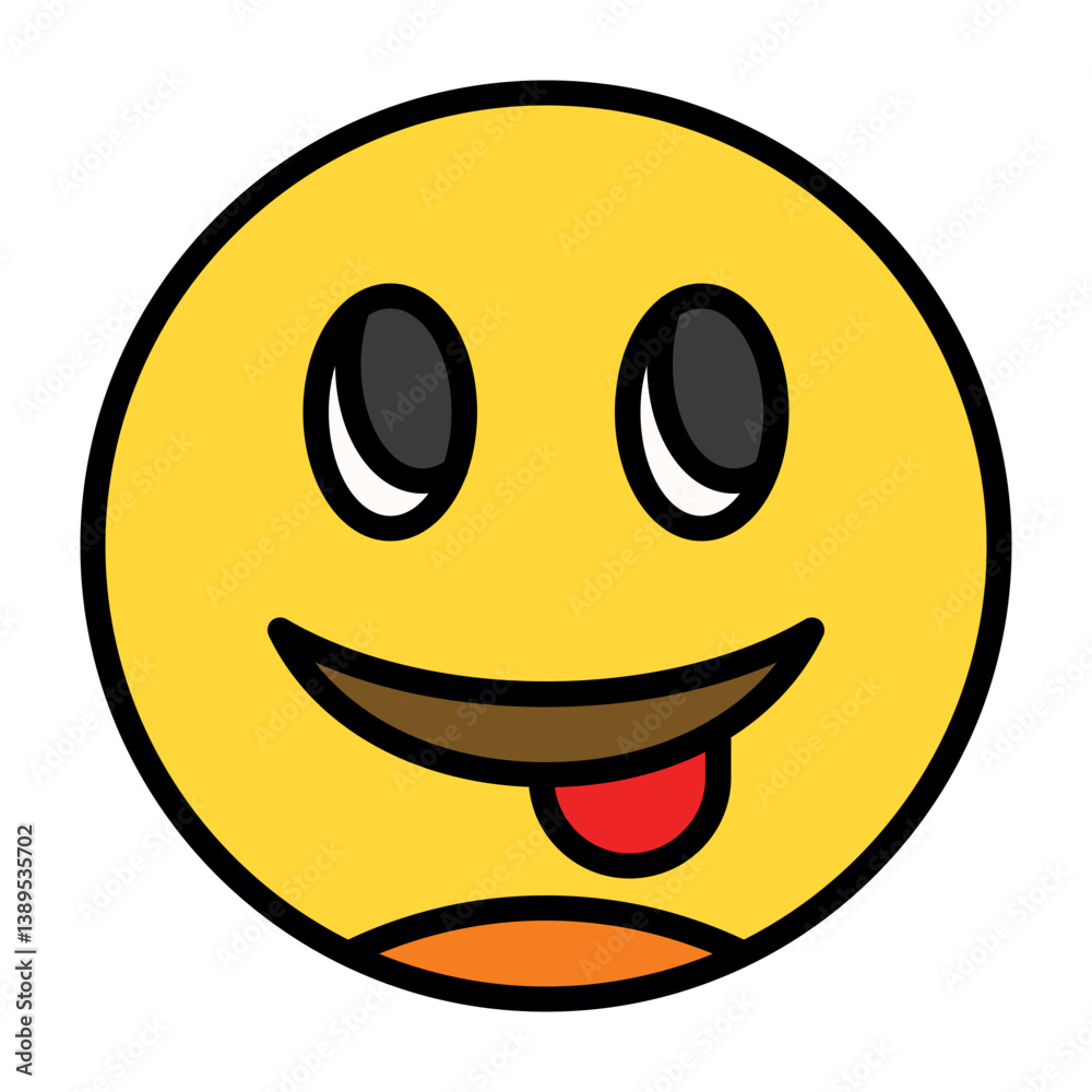 Fototapeta premium Face with Tongue Icon
