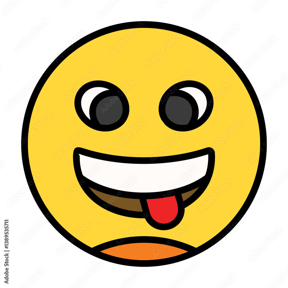 Fototapeta premium Squinting Face with Tongue Icon