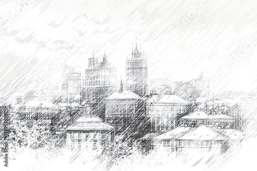 urban skyline sketch
