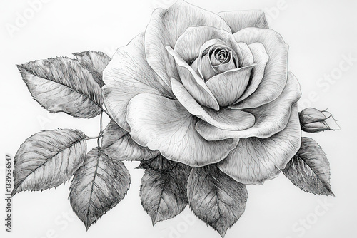 Vintage rose sketch: A beau...