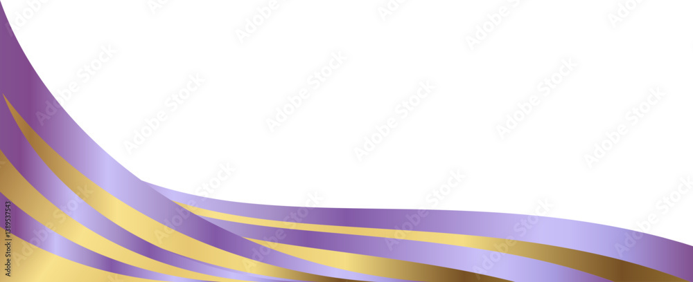 Fototapeta premium Purple and gold curve corner element