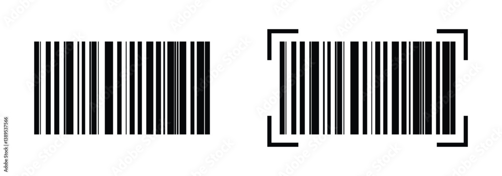 Barcode vector icon, bar code scan label for product price tag, apps and website UI designs Barcode vector icon, bar code scan label for product price tag, apps and website UI designs