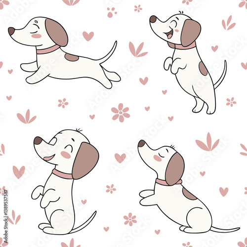 Cute Dog Seamless Pattern