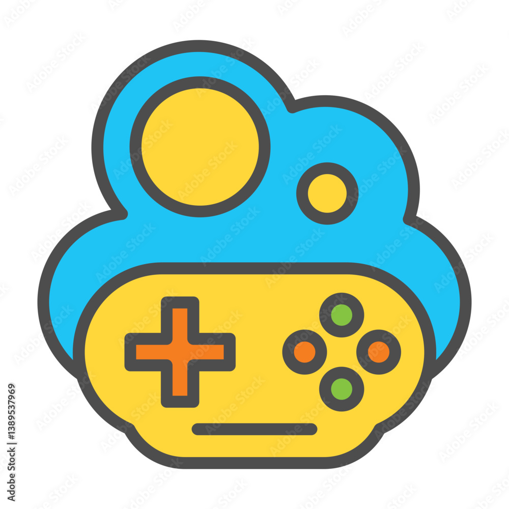 Fototapeta premium Cloud Game Icon