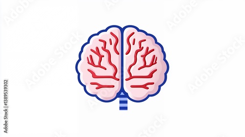 Pixel Art Human Brain Illustration