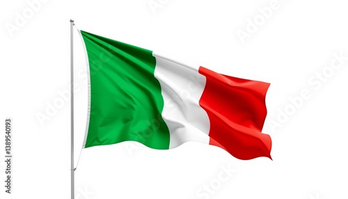 Free Download Isolated vector illustration of a waving Italian flag on a white background, emblem, element - GFXLoad