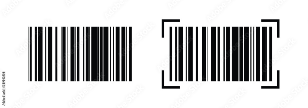 Barcode icon vector illustration, white background. Barcode icon vector illustration, white background.