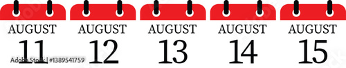 August calendar icon set.Meeting appointment time.Calendar Event schedule date. Agenda plan, May month schedule calendar and Time planner.calendar date icon on white background.