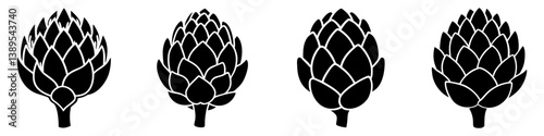 artichoke icon, artichoke silhouette vector illustration-simple silhouette illustration of artichoke, perfect for artichoke logos and icons