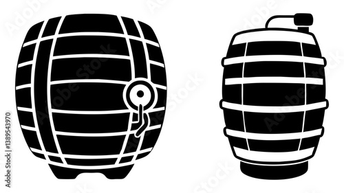 beer keg icon, beer keg silhouette vector illustration-simple silhouette illustration of beer keg, perfect for beer keg logos and icons