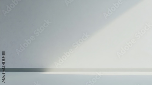 Wallpaper Mural Minimalist white wall with sunlight and baseboard. Torontodigital.ca