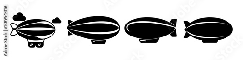 blimp icon, blimp silhouette vector illustration-simple silhouette illustration of blimp, perfect for blimp logos and icons