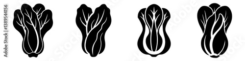 bok choy icon, bok choy silhouette vector illustration-simple silhouette illustration of bok choy, perfect for bok choy logos and icons