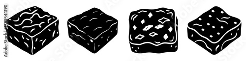 brownie square icon, brownie square silhouette vector illustration-simple silhouette illustration of brownie square, perfect for brownie square logos and icons