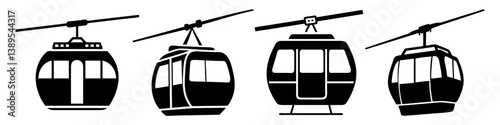 cable car icon, cable car silhouette vector illustration-simple silhouette illustration of cable car, perfect for cable car logos and icons
