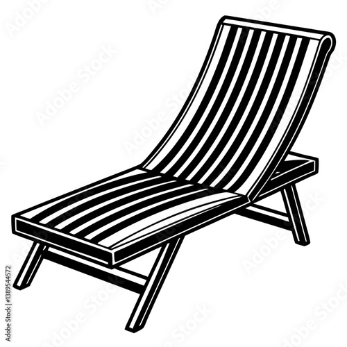 lounger black color on white vector.