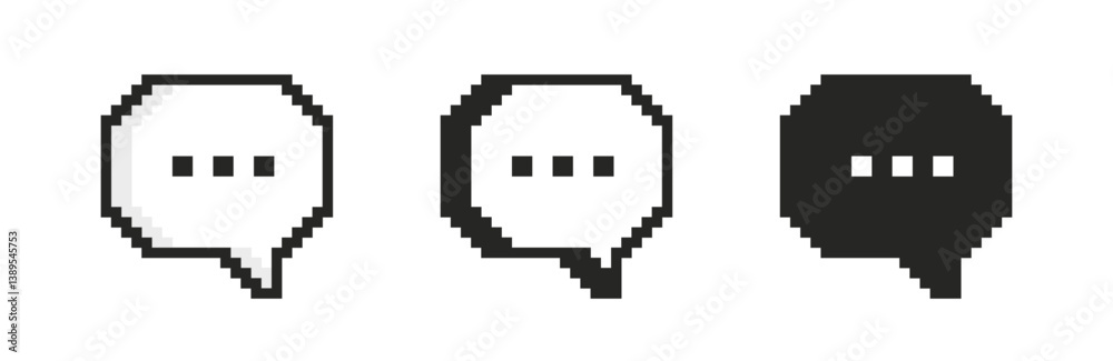 Obraz premium Pixelated Speech Bubble Vector Set