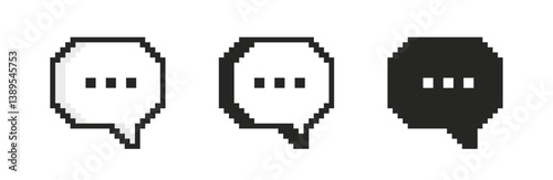 Pixelated Speech Bubble Vector Set