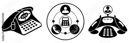 conference phone icon, conference phone silhouette vector illustration-simple silhouette illustration of conference phone, perfect for conference phone logos and icons