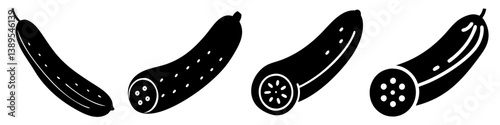 cucumber icon, cucumber silhouette vector illustration-simple silhouette illustration of cucumber, perfect for cucumber logos and icons