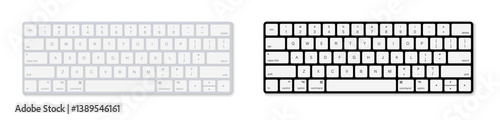 Minimalist White and Black Keyboards Vector Set