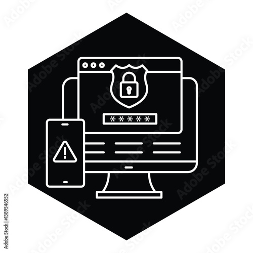 Cyber Attack Response Action Vector Icon design, cybersecurity, data breach, threat detection, malware attack