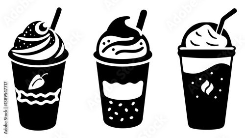 frappuccino icon, frappuccino silhouette vector illustration-simple silhouette illustration of frappuccino, perfect for frappuccino logos and icons
