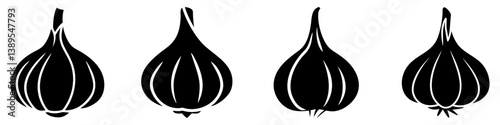 garlic bulb icon, garlic bulb silhouette vector illustration-simple silhouette illustration of garlic bulb, perfect for garlic bulb logos and icons