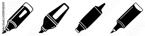 highlighter icon, highlighter silhouette vector illustration-simple silhouette illustration of highlighter, perfect for highlighter logos and icons