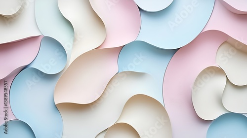 Abstract pastel paper wave background.